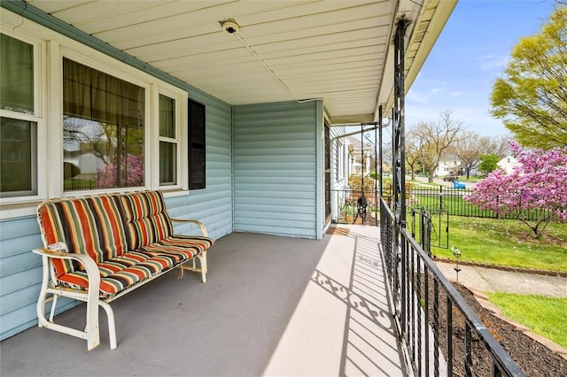 view of patio featuring a porch