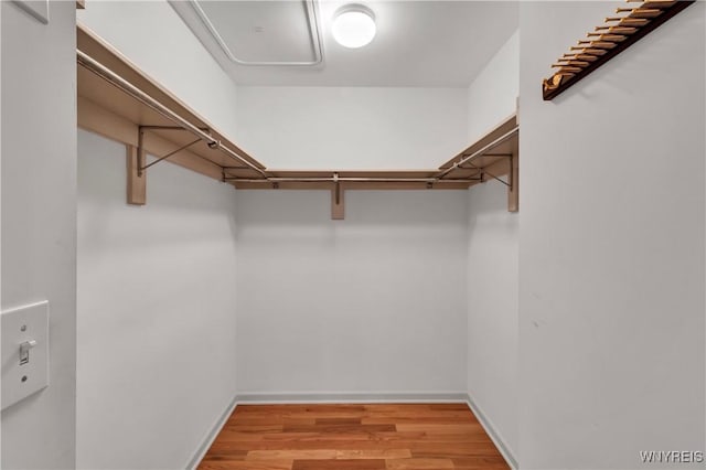 spacious closet with wood finished floors