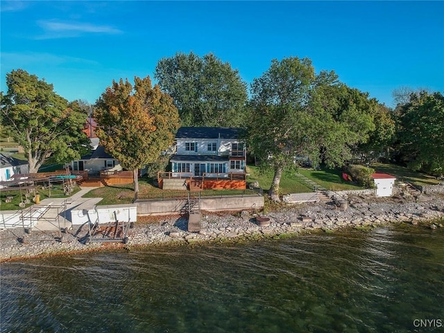 21959 County Route 59, Brownville, NY 13634 - exterior space featuring a deck with water view