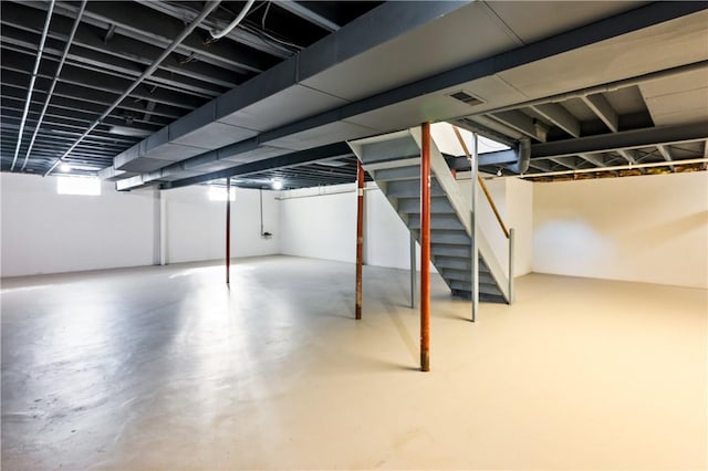 basement with stairway