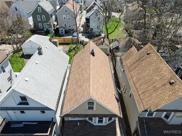 drone / aerial view with a residential view