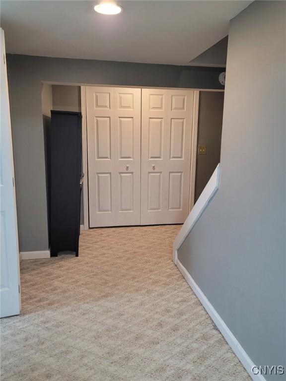 interior space featuring baseboards and carpet
