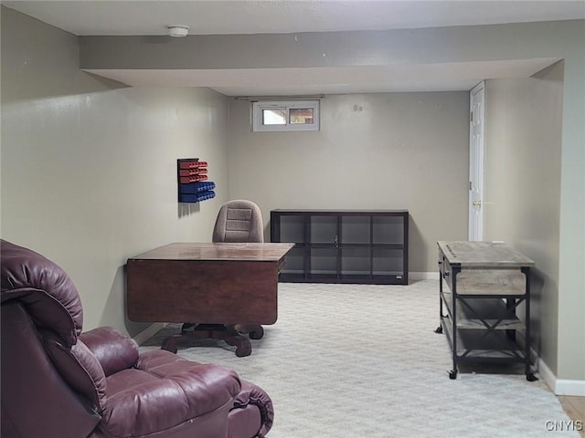 office space featuring baseboards