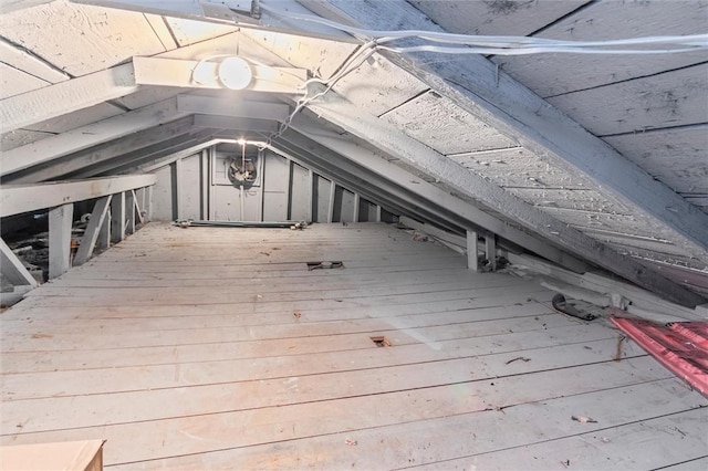 view of unfinished attic