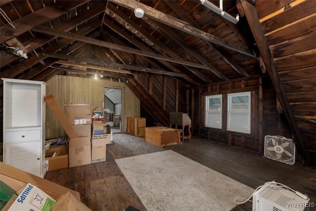 view of unfinished attic