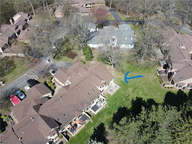 bird's eye view with a residential view