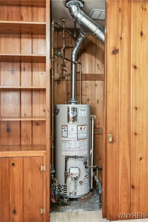 utilities featuring gas water heater