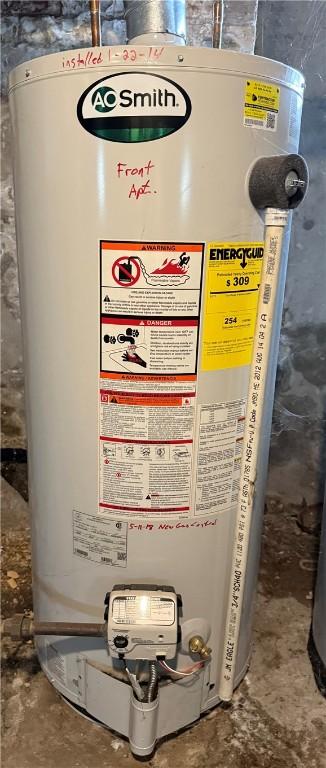 utilities featuring gas water heater