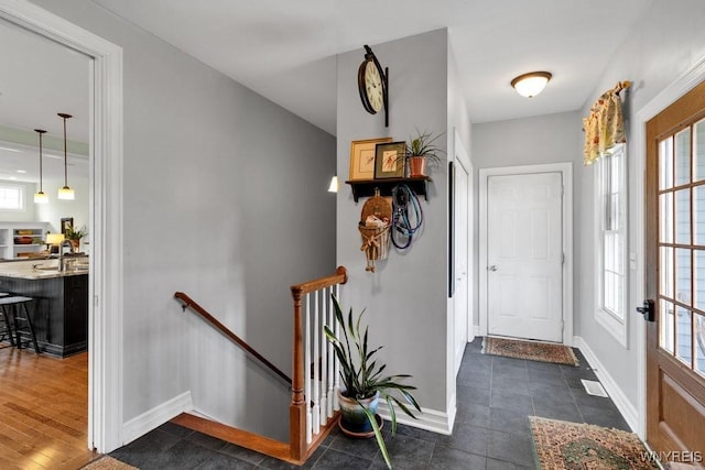 entryway with baseboards