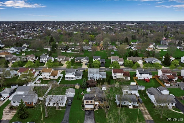 drone / aerial view with a residential view