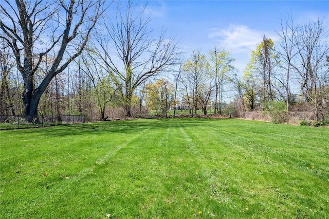 view of yard with fence
