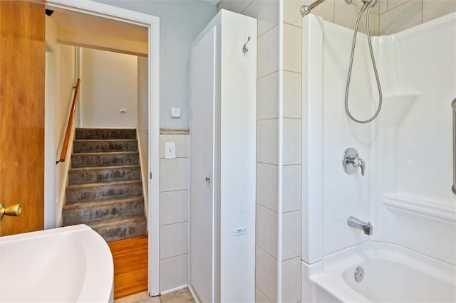 full bathroom featuring shower / tub combination and a sink