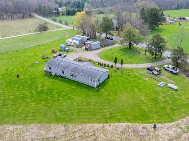 drone / aerial view featuring a rural view