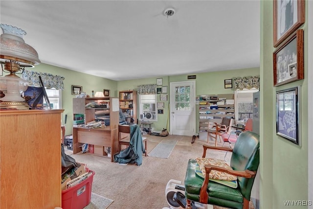 interior space with multiple windows