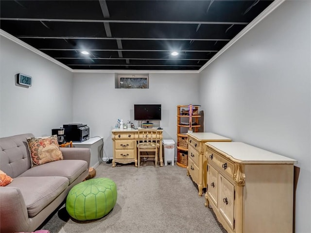 interior space with light carpet
