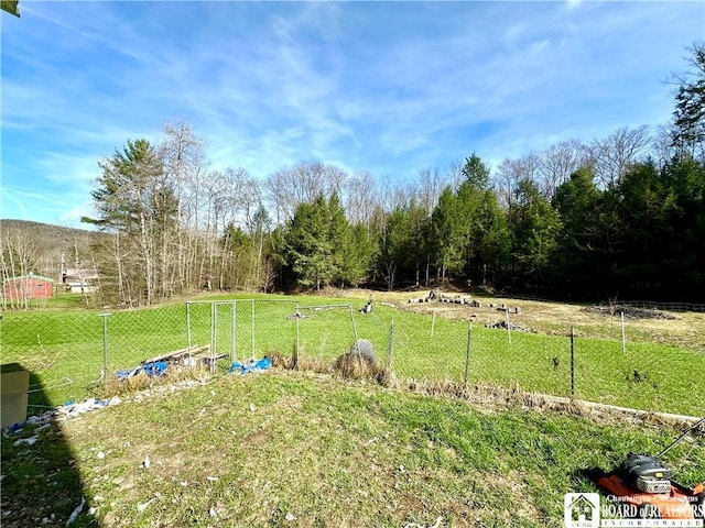 view of yard with fence