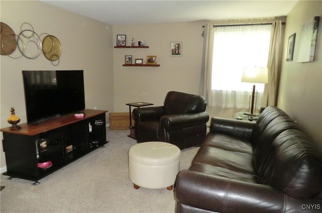 view of carpeted living area