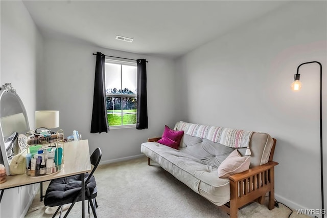 office featuring baseboards, carpet, and visible vents
