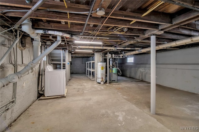 92 Carlyle Ave, Buffalo, NY 14220 - basement featuring washer / dryer, water heater, and a heating unit