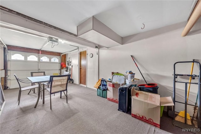interior space featuring a garage door opener