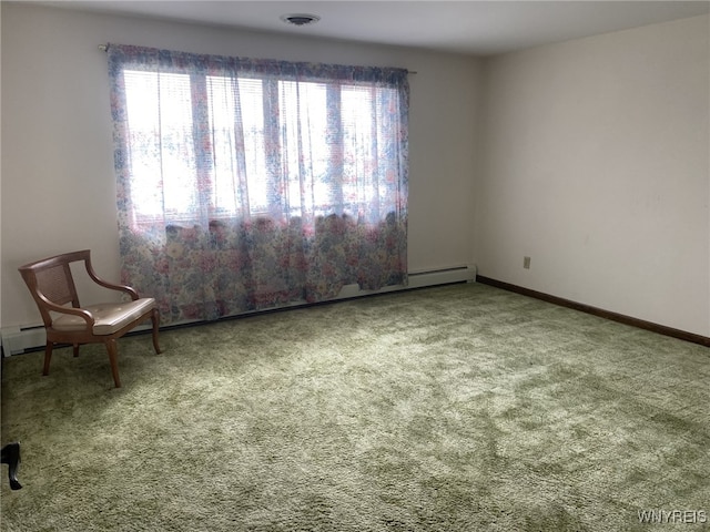 unfurnished room featuring visible vents and carpet flooring