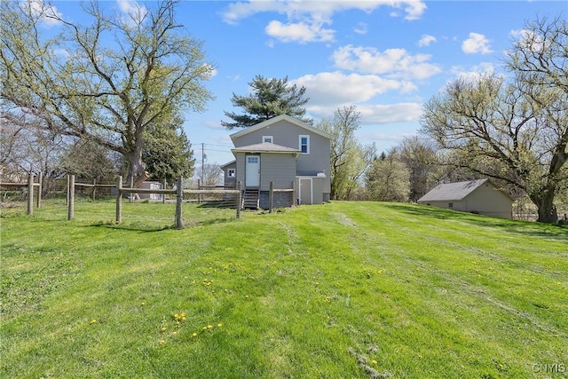view of yard with fence