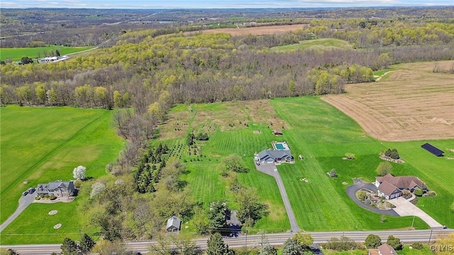 bird's eye view featuring a rural view