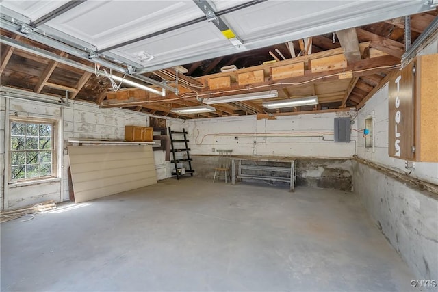 garage featuring electric panel