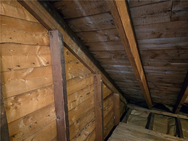 view of unfinished attic
