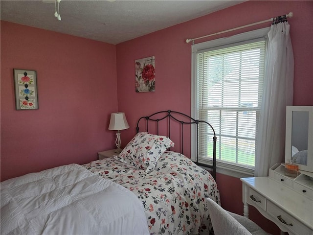 bedroom with a textured ceiling