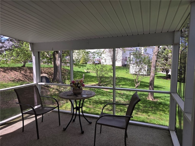 view of unfurnished sunroom
