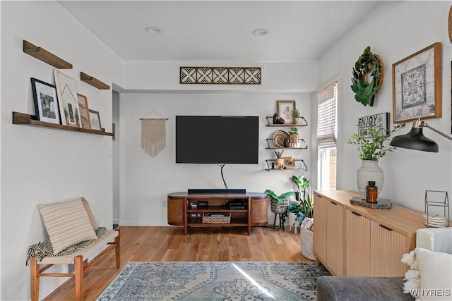 living room with light wood-style floors
