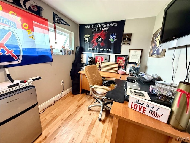 28053 Boat Launch Rd, Lyme, NY 13622 - office with baseboards and hardwood / wood-style flooring