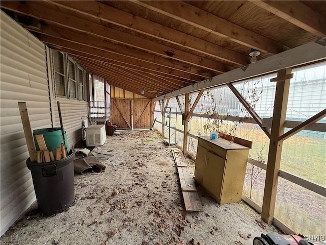 interior space featuring lofted ceiling