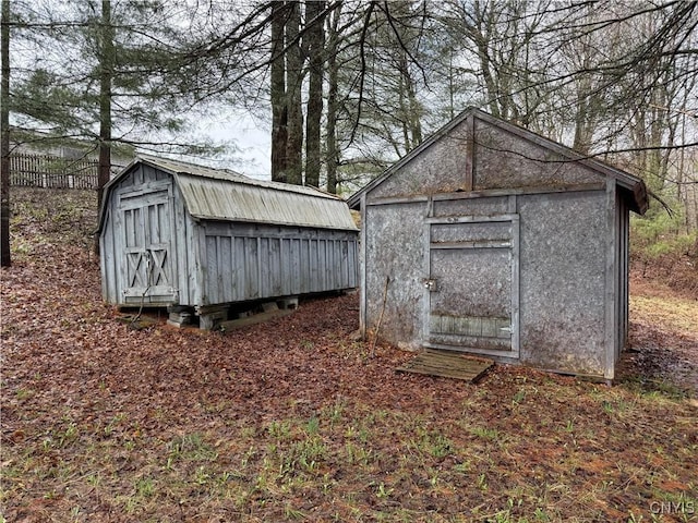 view of shed