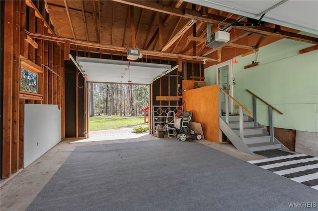 garage featuring a garage door opener