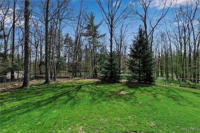 view of yard with fence