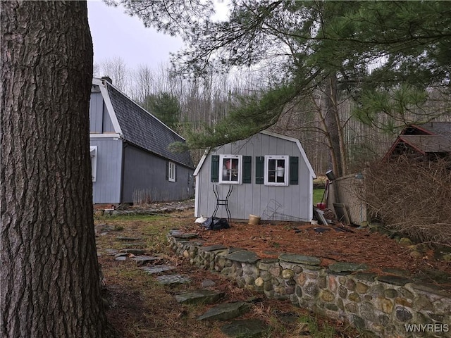 view of shed