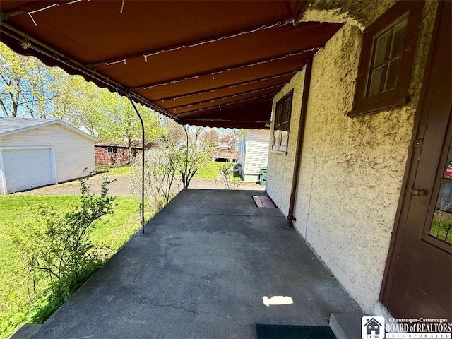 148 Myrtle St, Jamestown, NY 14701 - view of patio / terrace featuring an outdoor structure