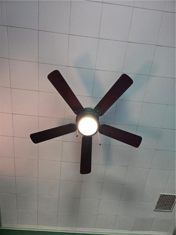 details with ceiling fan and visible vents