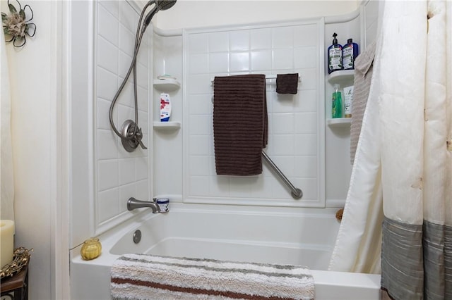 bathroom featuring shower / bath combination with curtain