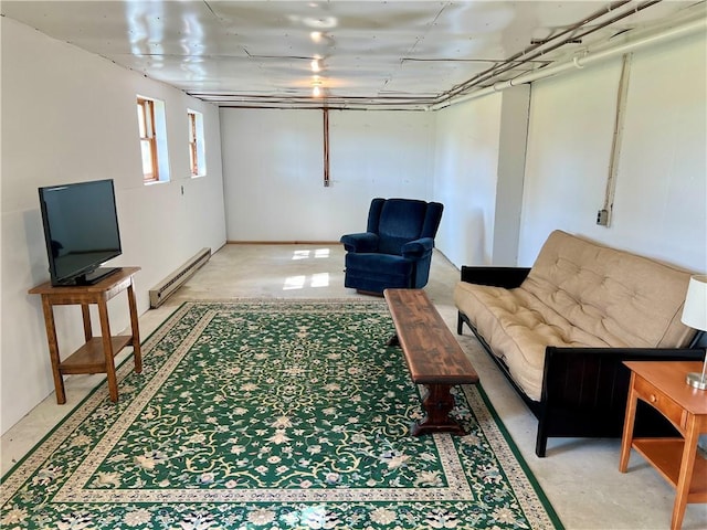 sitting room with baseboard heating