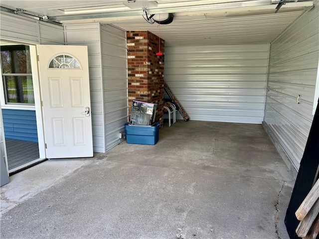 view of garage