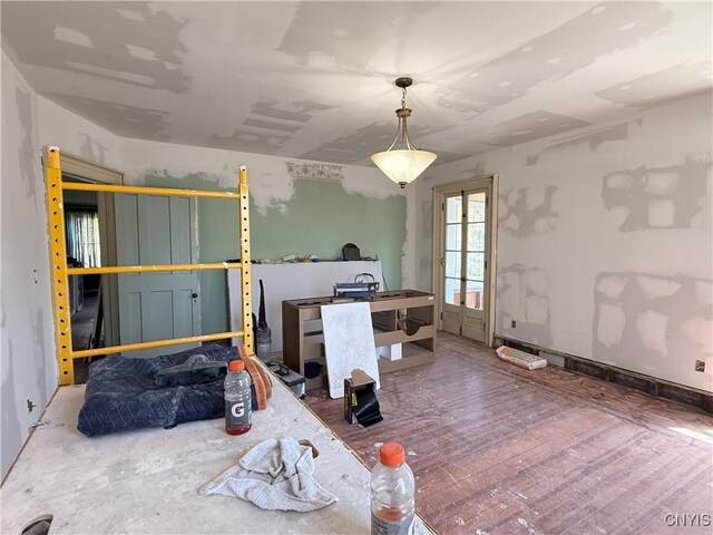 home office featuring wood finished floors