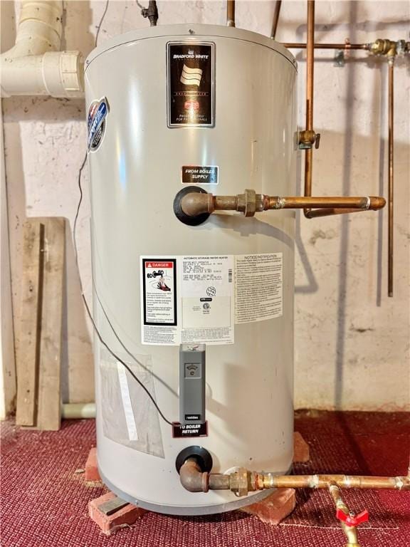 utility room with electric water heater