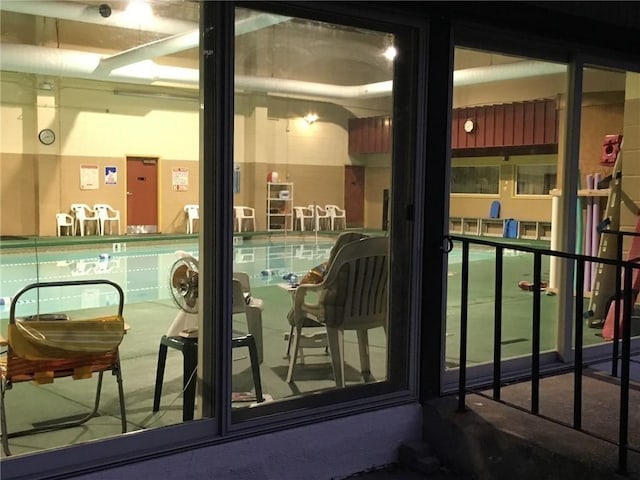 exterior space with a pool