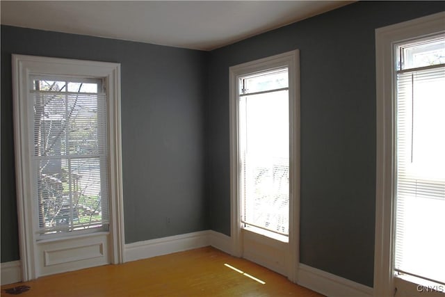 empty room featuring light wood-style flooring