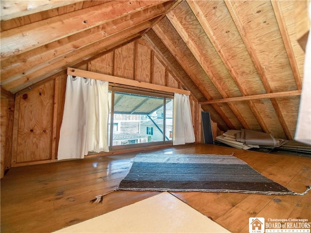 view of unfinished attic