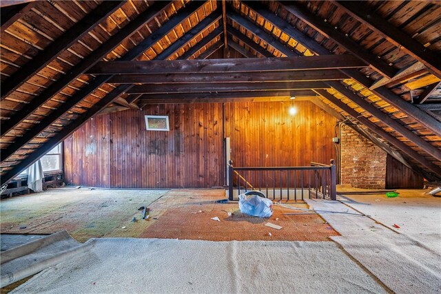 attic with an upstairs landing