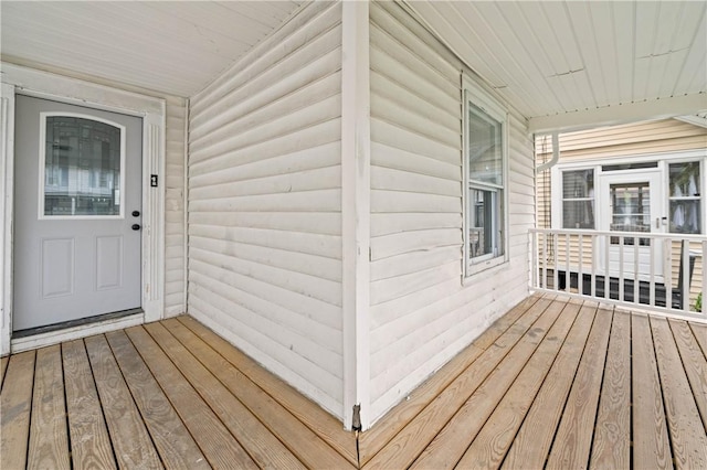 wooden deck with covered porch
